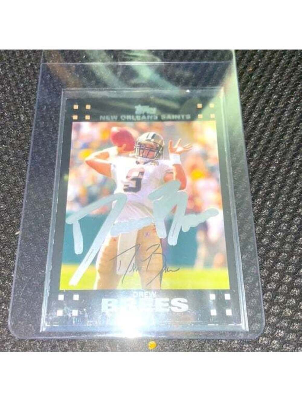 DREW BREES SIGNED AUTO TTM IP TOPPS CARD SILVER INK TOPLOADED FAST SHIP